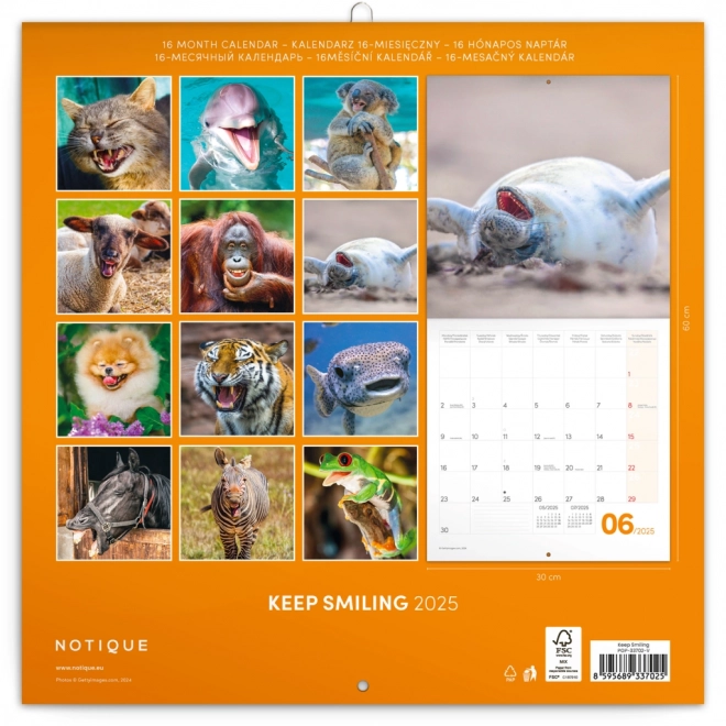 Notique Smile Please 2025 Wall Calendar