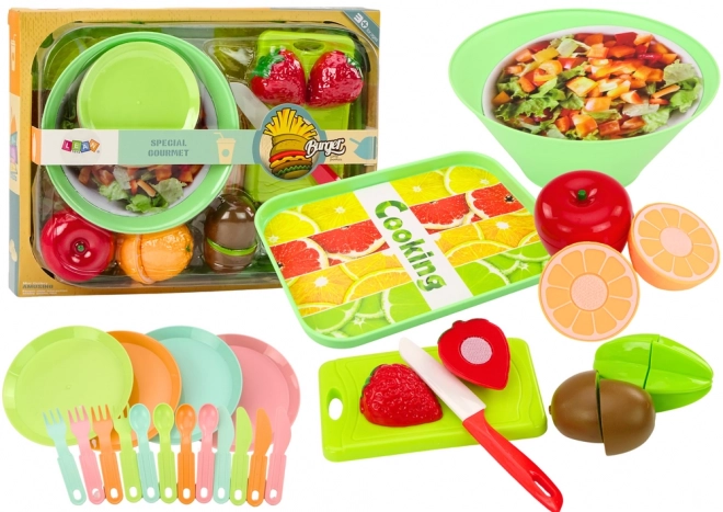 Fruit Cutting Playset with Salad and Utensils