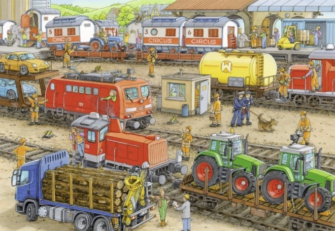 Busy Train Station Puzzle Set 2x24 Pieces