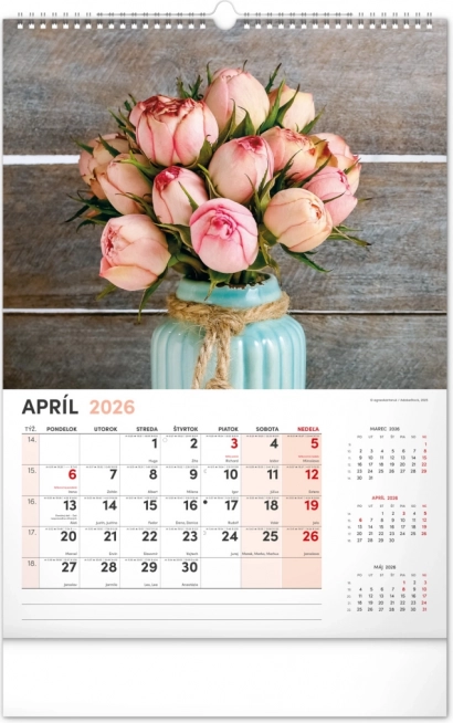 Wall Calendar Flowers 2026