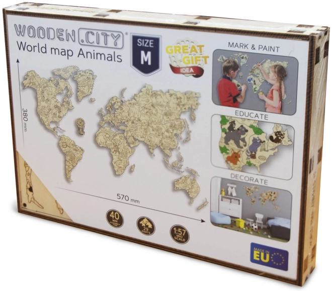 Wooden City Wooden Animal Map