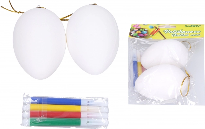 Plastic eggs for coloring 5 × 8 cm, 2 pcs with markers