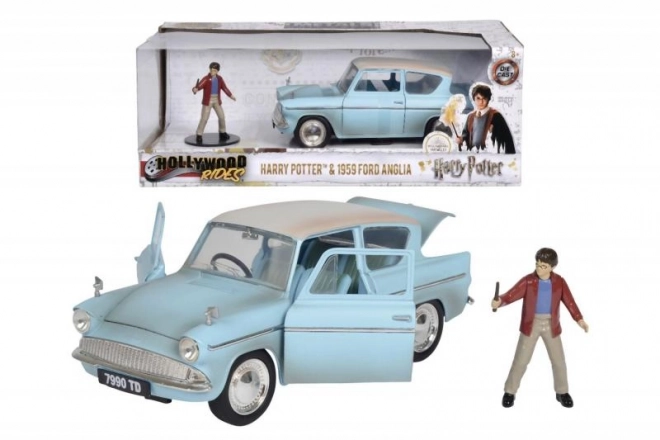 Harry Potter Ford Anglia 1959 Model Car with Harry Potter Figure