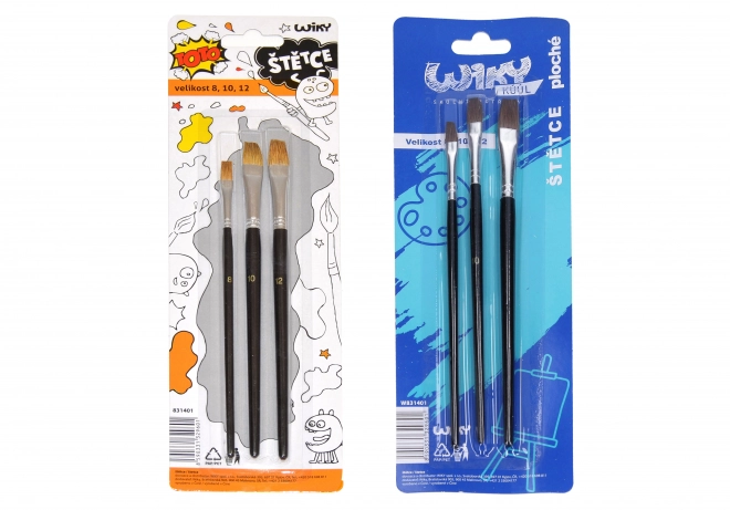 Set of 3 Flat Artist Brushes