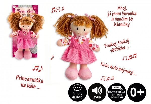 Panenka Verunka hadrová plyšová mluvící 20 cm