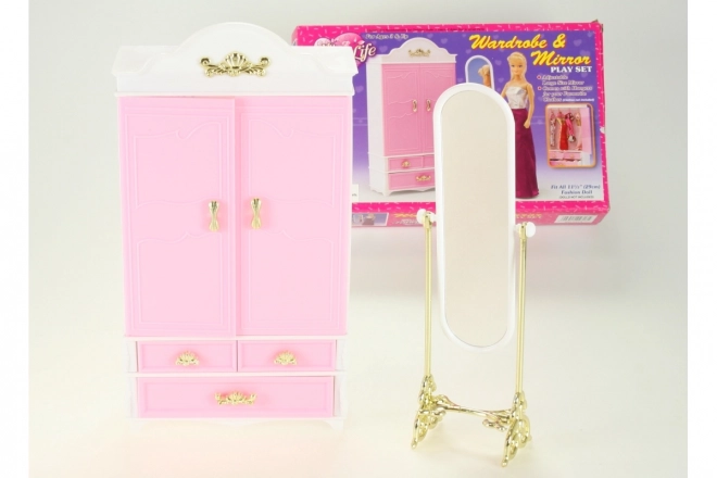 Glorie wardrobe and mirror set