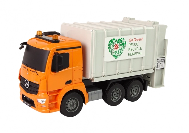 Remote Controlled Garbage Truck Mercedes-Benz Antos Orange