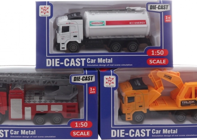 Metalen auto's - set van 9 stuks