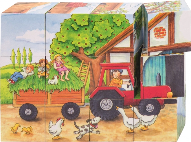 Wooden Farm Seasons Puzzle Blocks