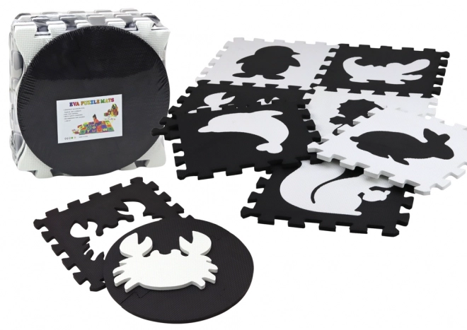 Educational Contrast Foam Puzzle Mat Black and White