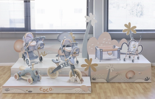 Moj prvi voziček za punčke z nahrbtnikom Coco 2024 - 56 cm