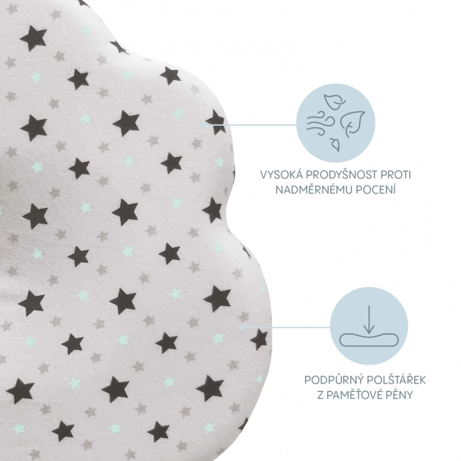 Memory Foam Baby Pillow Mint Stars