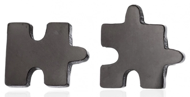 Steel Puzzle Earrings - Black