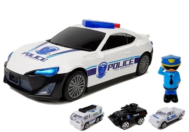 Includes 3 cars and figure