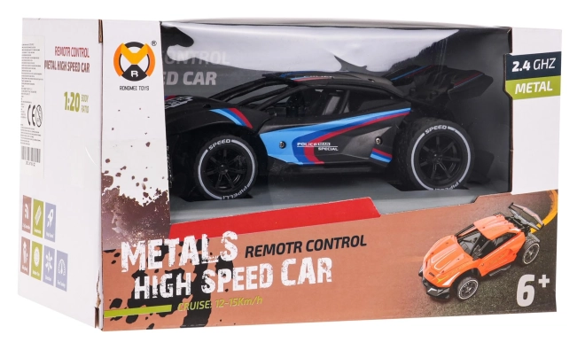 Remote Control Metal Speed Car White 1:20 – Black