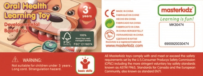 Masterkidz educational wall-mounted dental hygiene board with dog