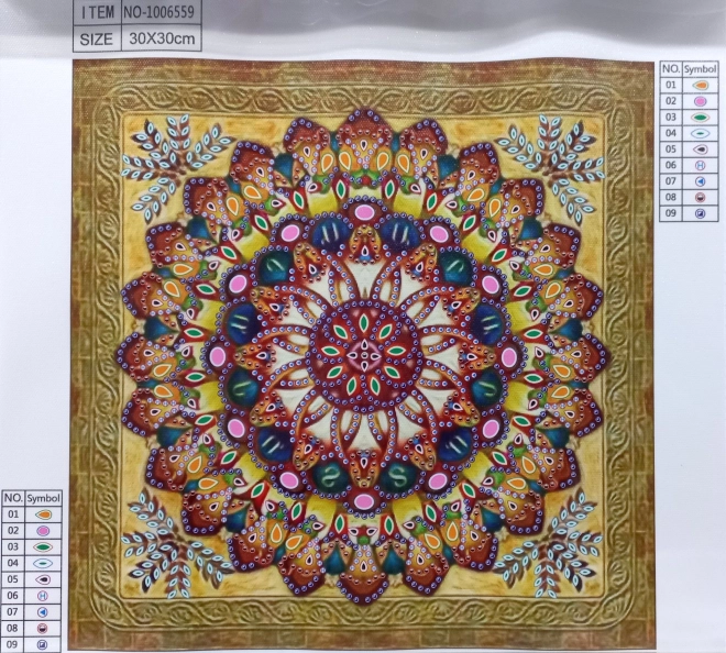 Diamond Mosaic 7D Mandala Red-Yellow Circle