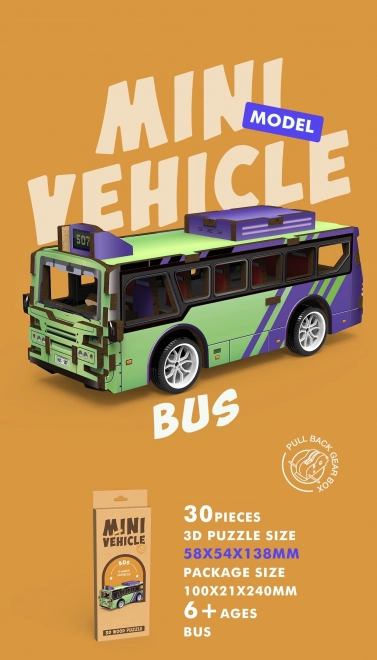 Wooden 3D Puzzle Bus