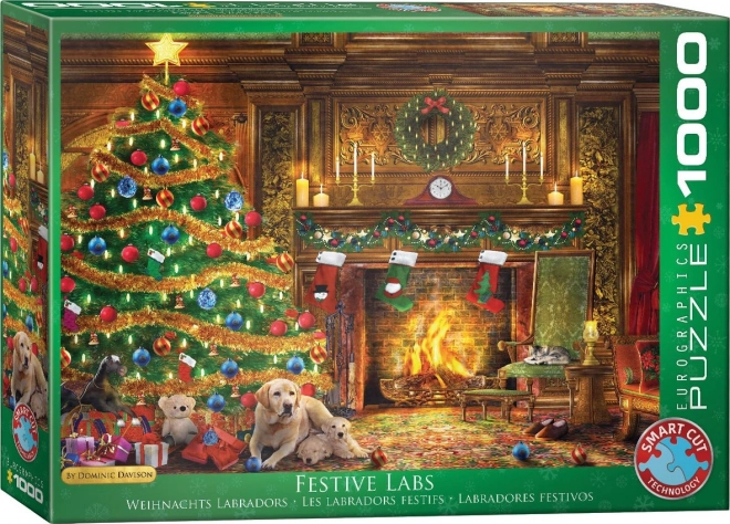 Labradors by the Christmas Tree Puzzle 1000 Pieces