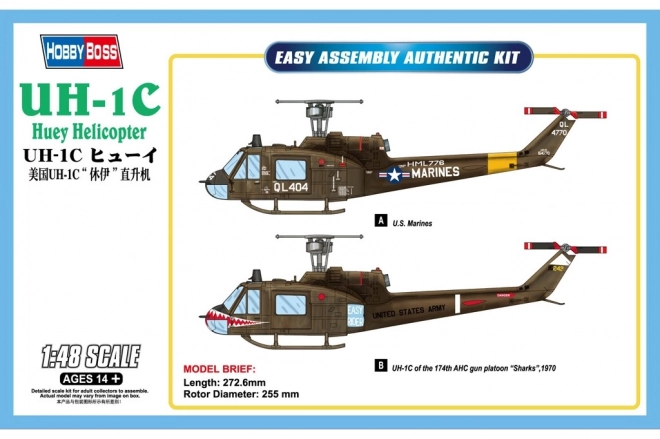 Plastic Model Helicopter UH-1C Huey