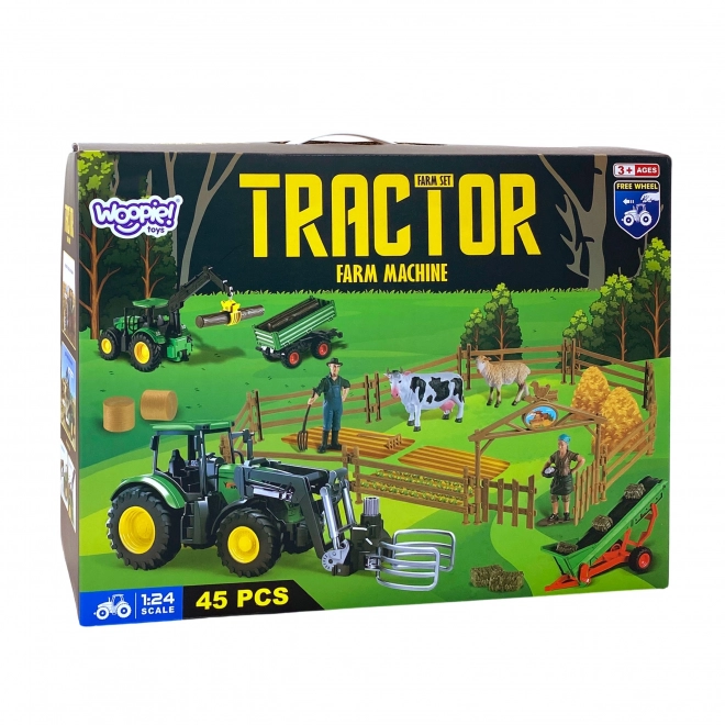 Woopie mini farm készlet - traktor és gazdaság kiegészítővel