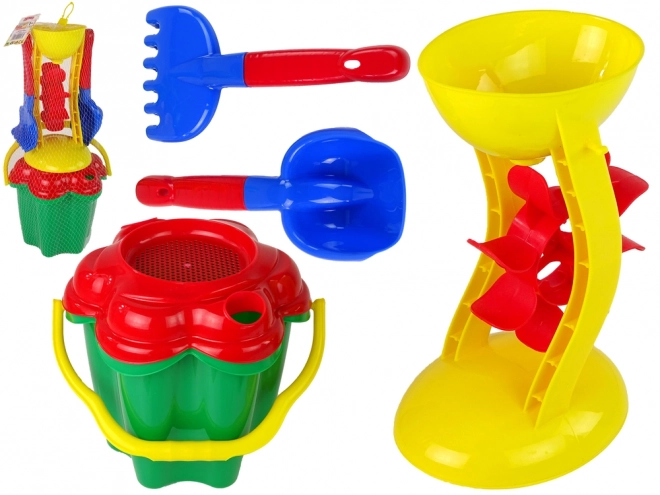 Flower Shaped Sand Play Set with Bucket and Tools