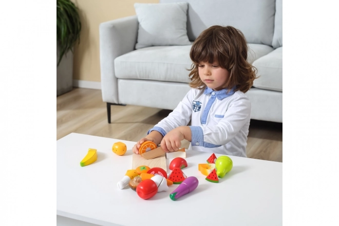 Wooden Cutting Food Play Set