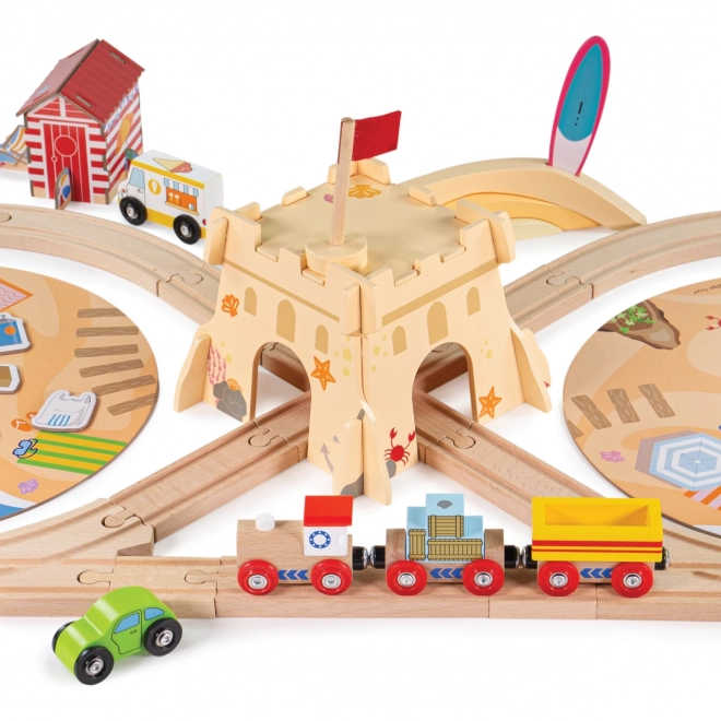 Coastal Cleanup Wooden Train Set from Bigjigs Rail