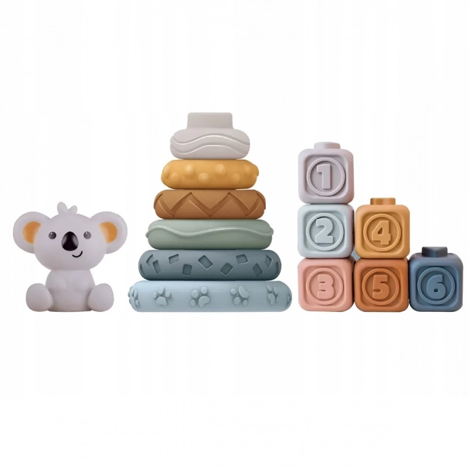 Woopie set sensoriale morbido in gomma per bambini 3 in 1 orso