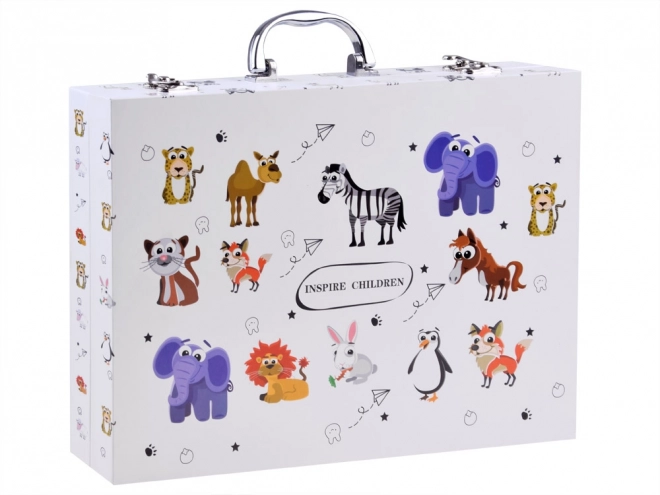 Large Kids Art Set in Carry Case Animals