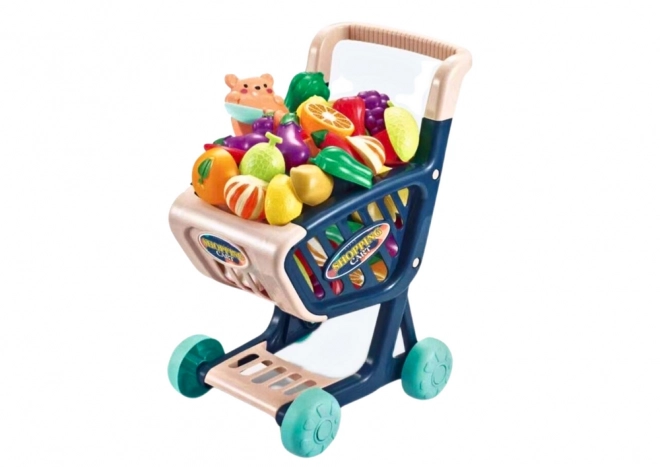 Children's Shopping Cart with Cutting Vegetables