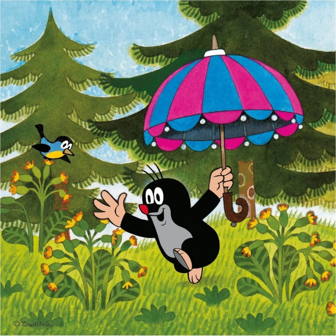 Dino Puzzle Little Mole And Umbrella 3x55 Pieces