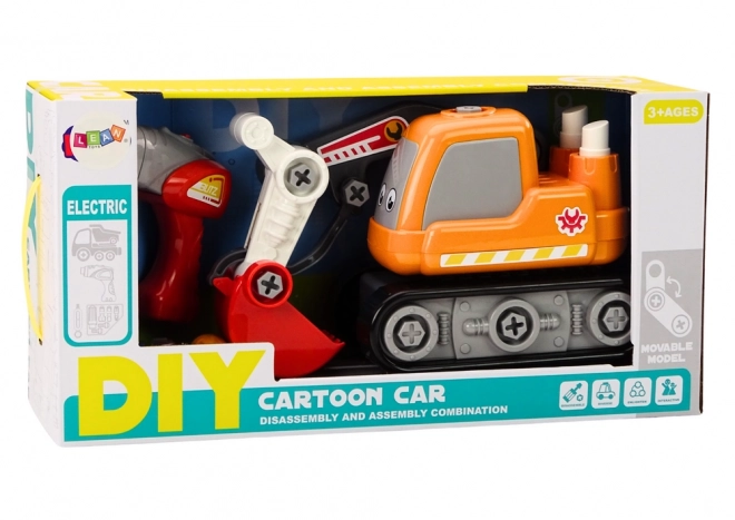 Cartoon DIY Track Excavator Orange