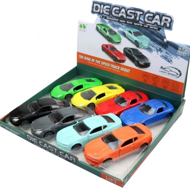 Metalen sportwagen met openslaande deuren