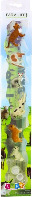Set of Mini Cat Figures with Feeding Bowl