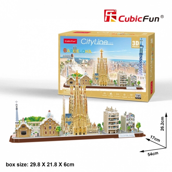 Cubicfun 3d Puzzle Barcelona Cityline Panorama