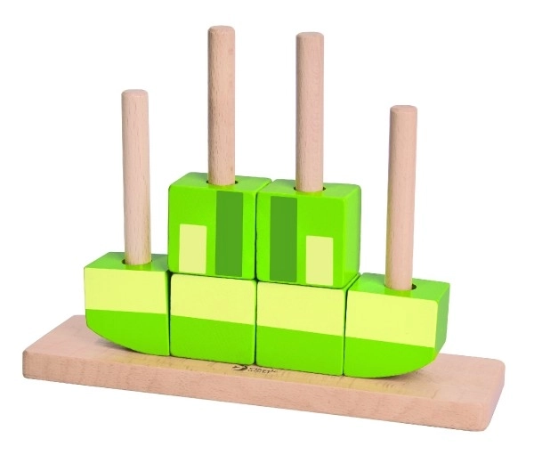 Wooden Frog Puzzle Playset