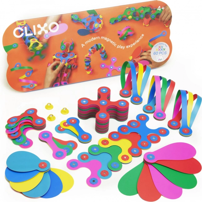 Cubes magnétiques Clixo Super Rainbow, 60 pièces