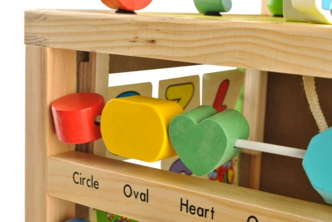 Wooden Push Walker and Educational Cube for Kids