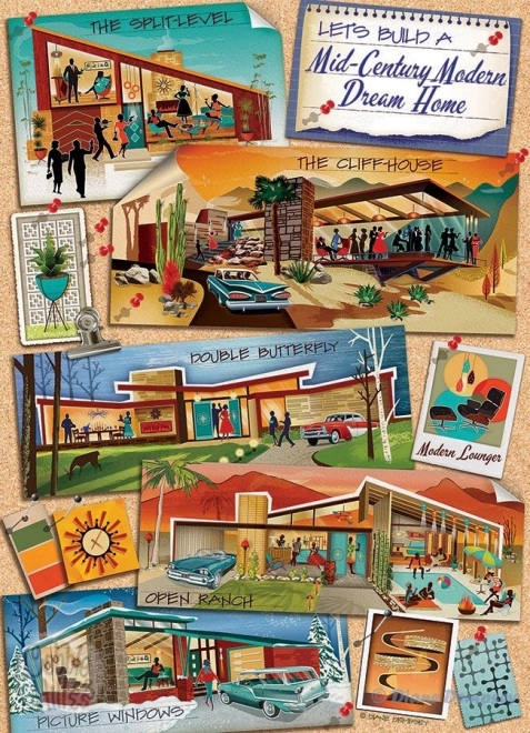 Cobble Hill Modern Mid-Century Dream House Puzzle 1000 Pieces