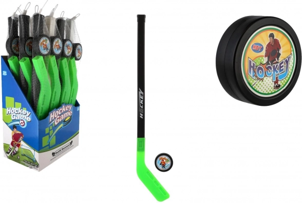 Children's hockey stick with plastic puck 74 cm