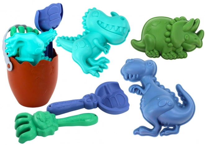 Dinosaur Sand Play Set with Bucket and Molds