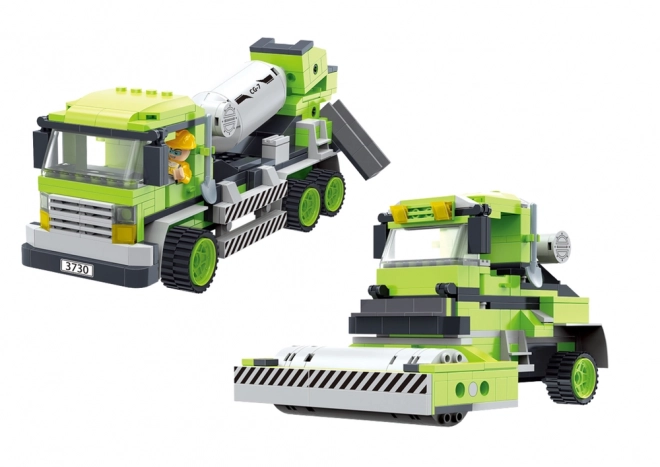 Large Construction Block Set Cement Mixer and Roller