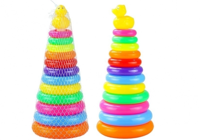 Colorful Ring Stacking Toy with Duck