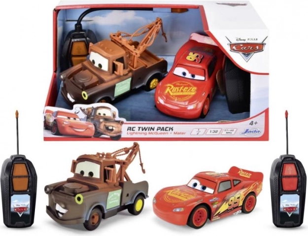 RC Cars Lightning McQueen and Mater Twin Pack 1:32, 14 cm, 1-channel