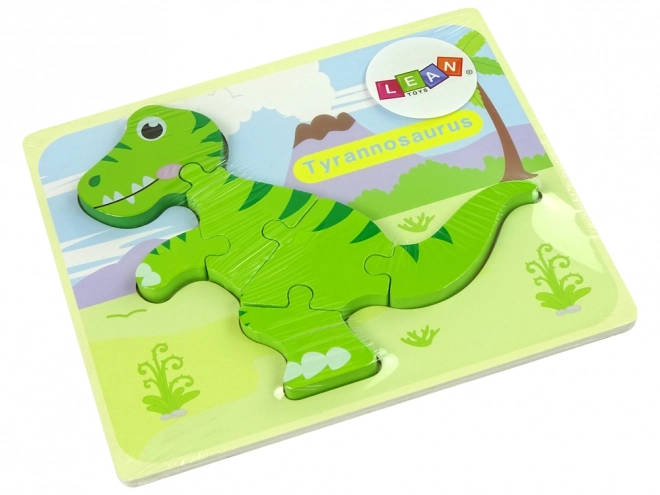 Wooden Dinosaur Puzzle Green