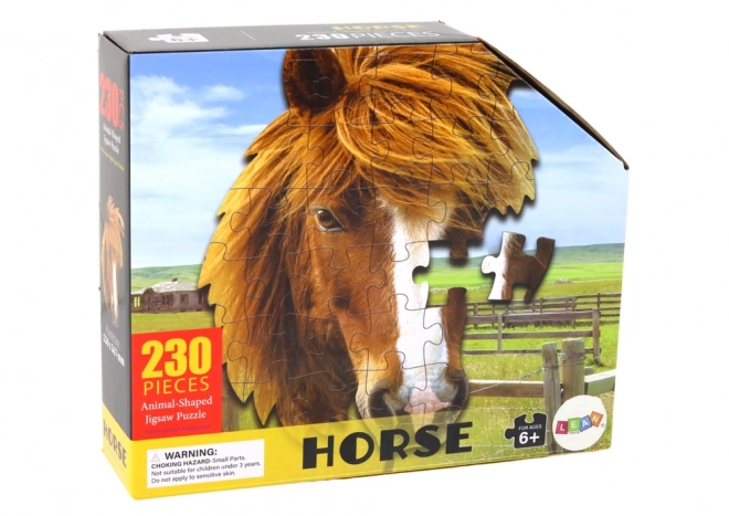 Horse Head Shaped Puzzle with Animals