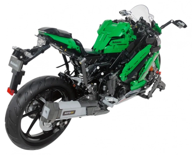 Green Sports Motorcycle Building Block Set