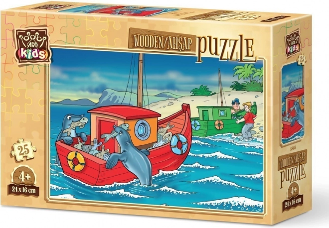 Wooden Puzzle Happy Seals