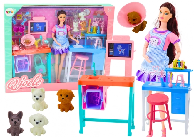 Veterinarian Doll Set with Care Clinic Furniture and Accessories